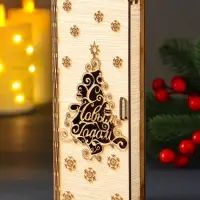 Конверт для денег деревянный "С Новым годом!", 18х2,4х8 см