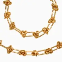 Набор 2 пред-а: цепь,браслет медь "Узел" 20/40+удл, цвет золото