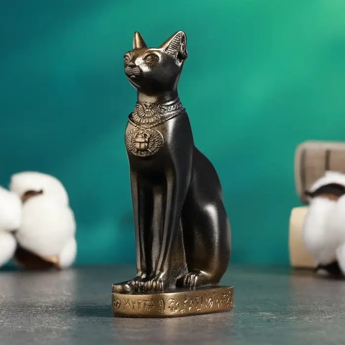 Фигурка гипс &laquo;Кошка египетская&raquo;, бронза, 7&times;14&times;5 см