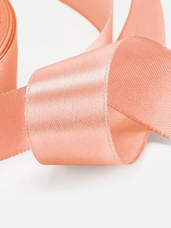 Лента атласная, 25 мм, 23&plusmn;1 м, розово-бежевая №124