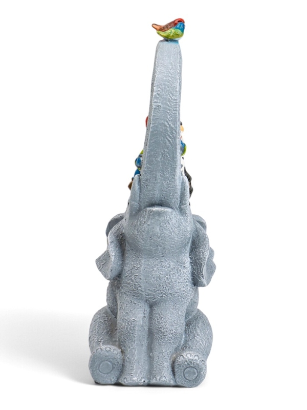 Садовая фигура с подсветкой  Садовая фигура с подсветкой "Слоник с гномами" 12х10х27см