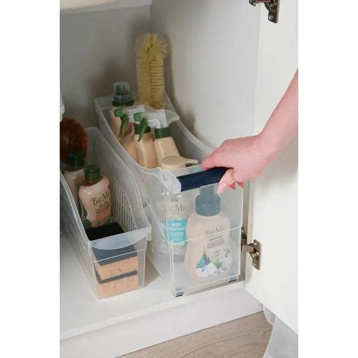 Контейнер для хранения на колёсиках, 10 л, 46.2&times;16.2&times;27.2 см, с ручкой, пластик, прозрачный