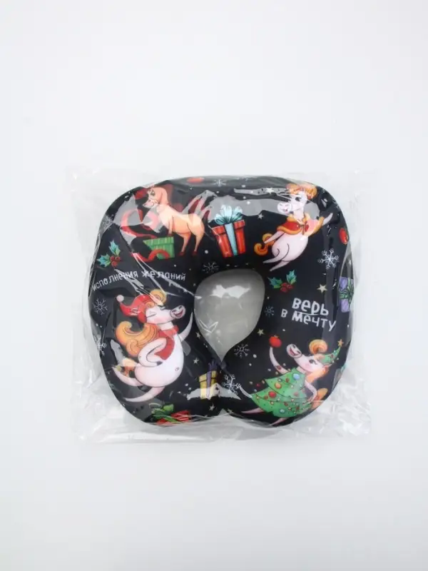 Подушка антистресс новогодняя «Верь в мечту», черная