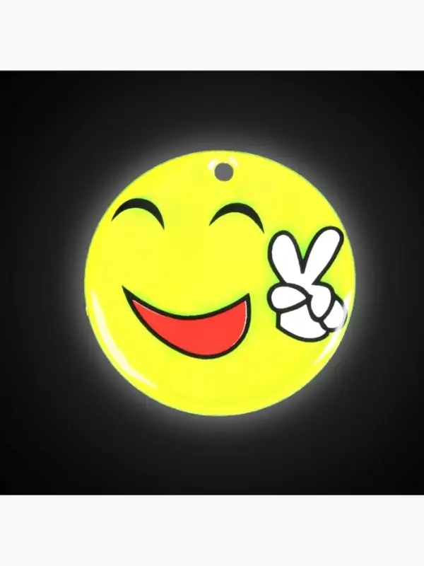 Светоотражающий элемент &laquo;Смайлик-мир&raquo;, двусторонний, d=5 см, цвет жёлтый