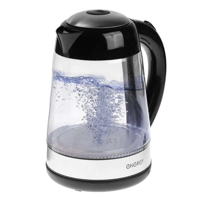Чайник электрический ENERGY E-251, стекло, 1.7 л, 2200 Вт, чёрно-серебристый Чайник электрический ENERGY E-251, стекло, 1.7 л, 2200 Вт, чёрно-серебристый