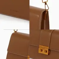 Сумка женская мессенджер TEXTURA на клапане, 26&times;8.5&times;14 см, светло-коричневая