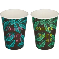Стакан одноразовый бум однос. 300мл d-90мм SP12 coffee energy (MIX)50шт/уп
