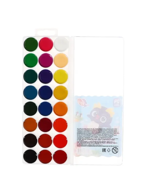 Акварель &laquo;Луч. ZOO&raquo;, 24 цвета, без кисти