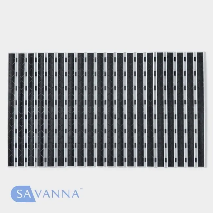 Коврик противоскользящий в ванну на присосках SAVANNA, 40×68 см, цвет чёрный Коврик противоскользящий в ванну на присосках SAVANNA, 40×68 см, цвет чёрный