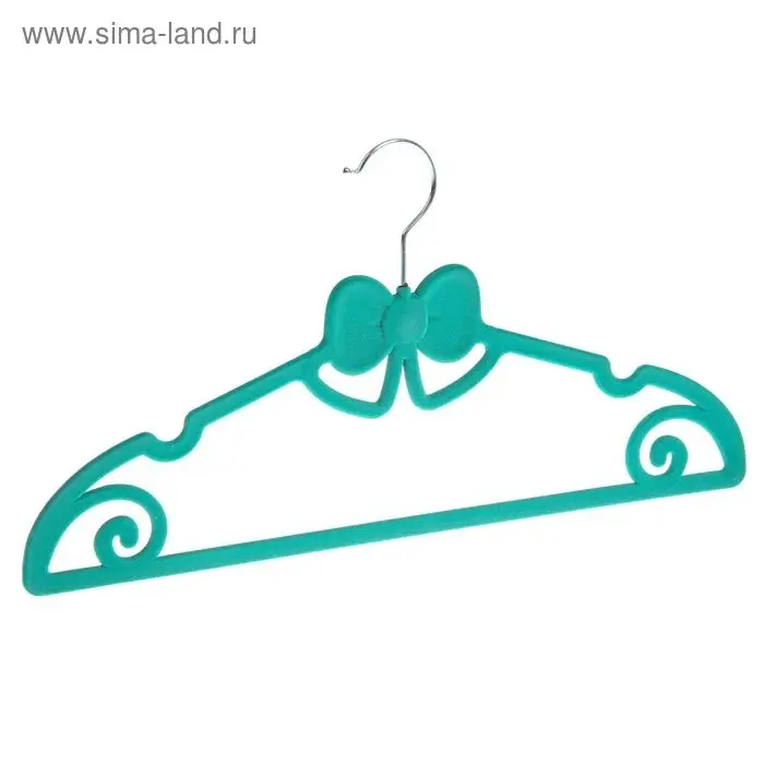 Плечики для одежды «Бант», размер 44-46, флокированное покрытие, цвет МИКС Плечики для одежды «Бант», размер 44-46, флокированное покрытие, цвет МИКС