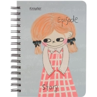 Тетрадь общая Kroyter 80л,клет,А5,скреп,обл.карт,Girl,диз.в асс.65123