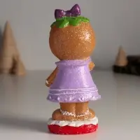 Фигурка полистоун &laquo;Пряничка в сиреневом платье, с бантиком&raquo;, 5.5&times;6.5&times;15 см