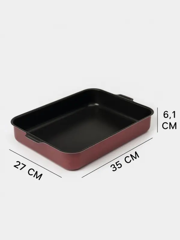 Противень Доляна Promo, 27&times;35 см, h=6 см, антипригарное покрытие, бордовый