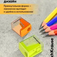 Точилка ErichKrause. City Mini Neon, с контейнером, МИКС