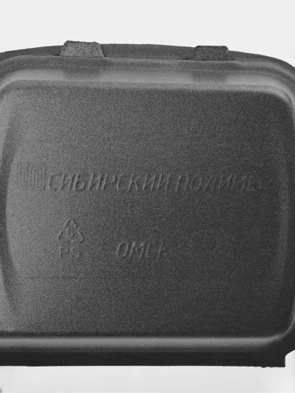 Ланч - бокс одноразовый, 24.7&times;20.6&times;3.5 см, 1 секция, полистирол, чёрный