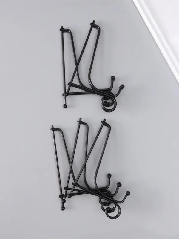 Подставка для тарелки декоративной d=15-18 см &laquo;Узорная&raquo;, металл, 15&times;9.5 см, чёрная, набор 5 шт.