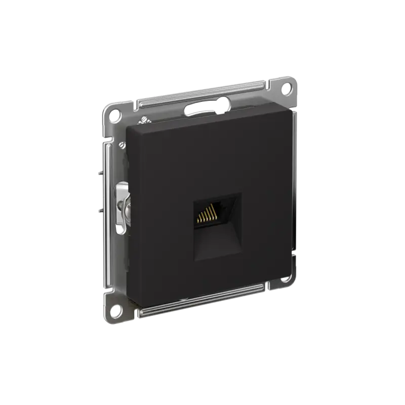 ATLASDESIGN РОЗЕТКА компьютерная RJ45, кат. 6A, механизм, КАРБОН