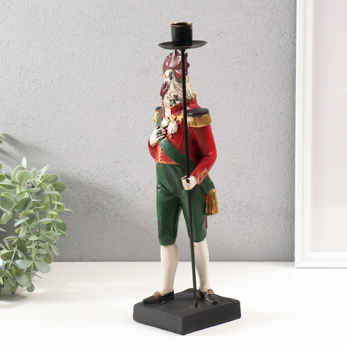 Подсвечник полистоун Подсвечник полистоун "Английский шарж-Петух капрал" 11х11х35 см