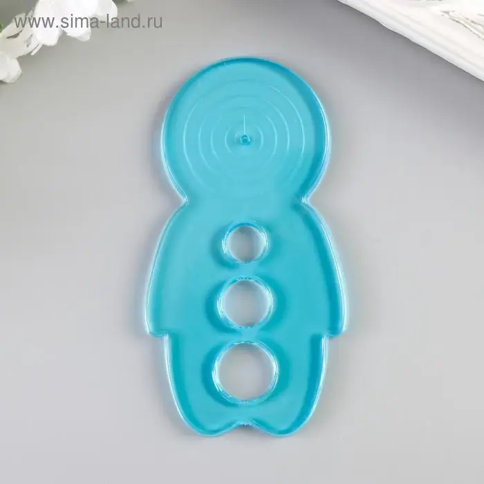 Линейка-шаблон для ровных завитков  Линейка-шаблон для ровных завитков "Человечек" МИКС 9,5х5 см