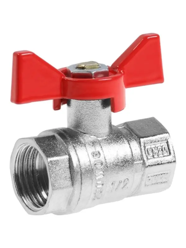 Кран шаровой ZEIN engr, внутренняя резьба 1/2", бабочка, цинк