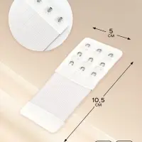 Застёжка для бюстгальтера, удлинитель, 3 ряда 3 крючка, 5&times;10.5 см, 3 шт., белая