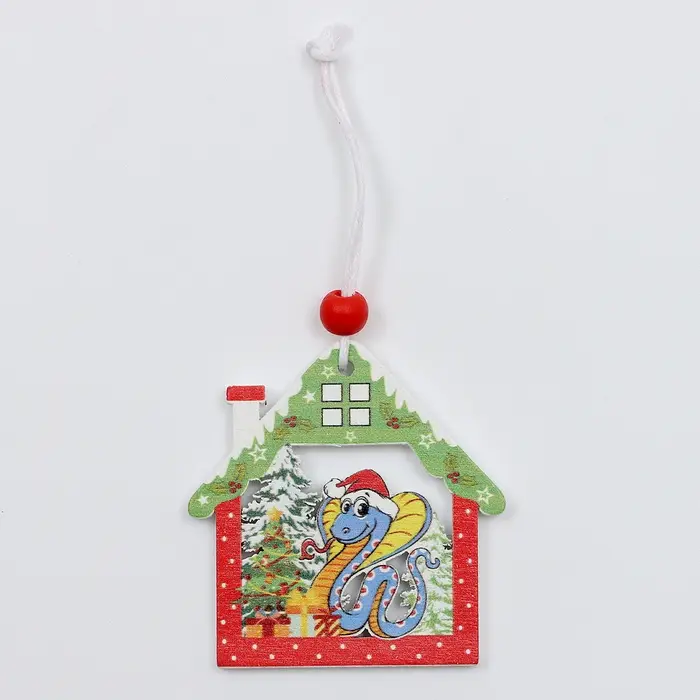 Елочные игрушки в деревянной подарочной упаковке, 12 шт.