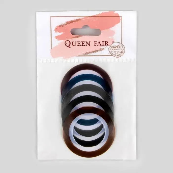 Ленты клеевые для декора ногтей «Блёстки», 5 шт., 1 мм, 10 м, разноцветные