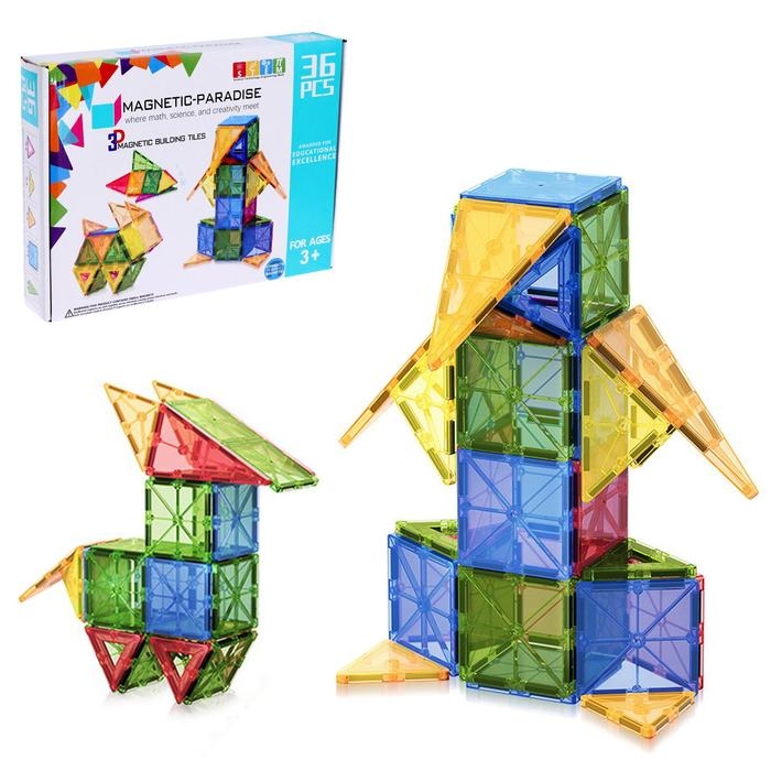 Конструктор магнитный «Геометрические фигуры», 36 деталей Конструктор магнитный «Геометрические фигуры», 36 деталей