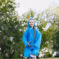 Дождевик детский, рост 120-160 см, ЭВА 85 г, синий