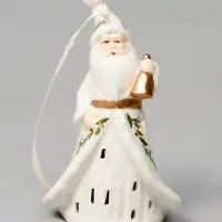 Светодиодная подвеска &laquo;Дед Мороз в белом&raquo;, 10.8&times;6.4&times;5 см, 1 LED, от батареек LR44&times;3, свечение тёплое белое