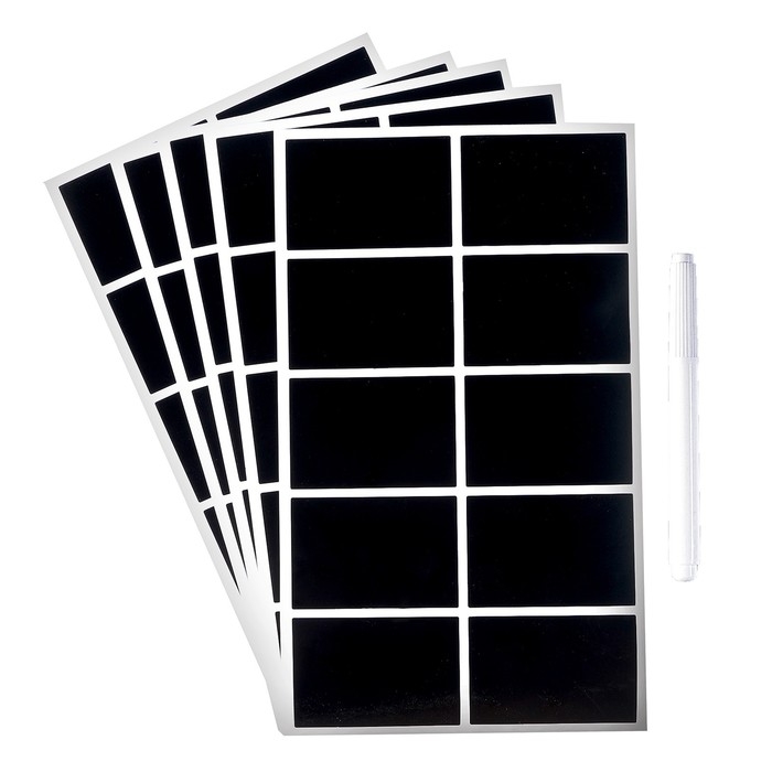 Наклейки водонепроницаемые, набор листов 5 шт., меловой маркер, размер 1 наклейки — 60 × 40 мм Наклейки водонепроницаемые, набор листов 5 шт., меловой маркер, размер 1 наклейки — 60 × 40 мм