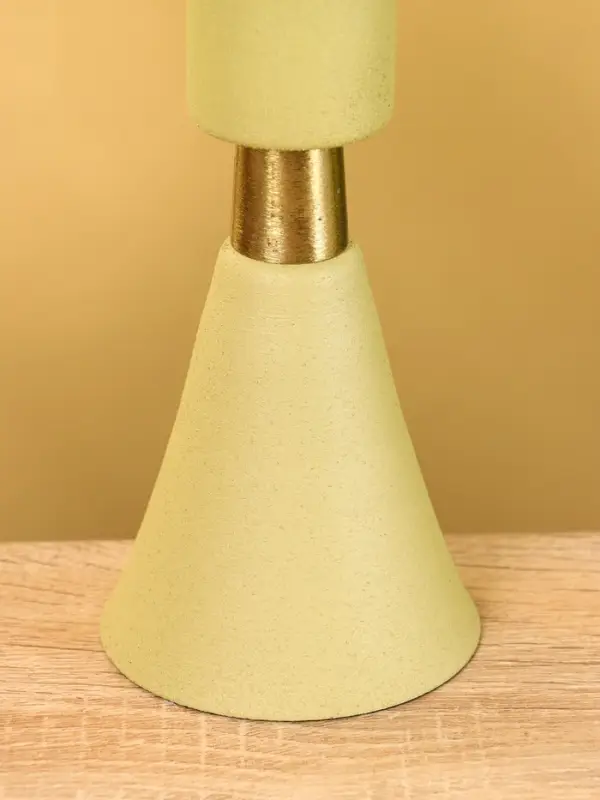 Подсвечник на 1 свечу текстурный "Оливковый" 10,5х10,5х19,5 см