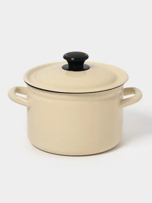 Кастр.цил.борт. 3л (слоновая)Без декора