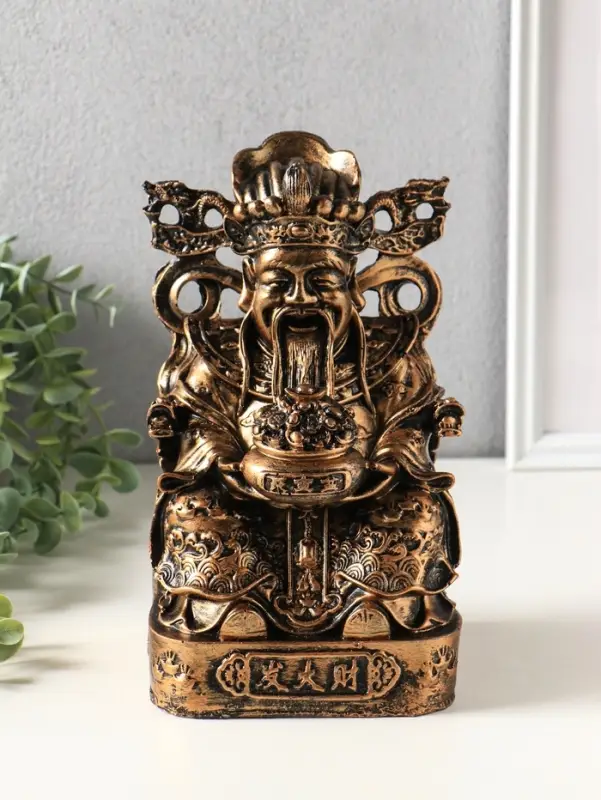Фигура &laquo;Цань-шэнь&raquo;, бог богатства, 24&times;14&times;13 см, под бронзу