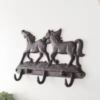 Настенные крючки декоративные &laquo;Двойка коней&raquo;, чугун, 30&times;4&times;18 см