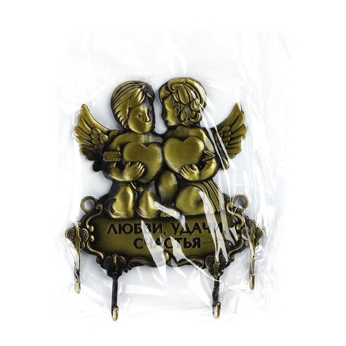 Ключница настенная «Любви, удачи, счастья», ангелы, 10.2 х 10.7 см Ключница настенная «Любви, удачи, счастья», ангелы, 10.2 х 10.7 см