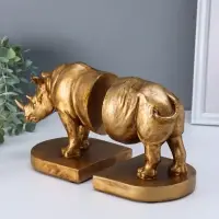 Держатели для книг полистоун "Носорог" набор 2 шт 12х26,5х15 см