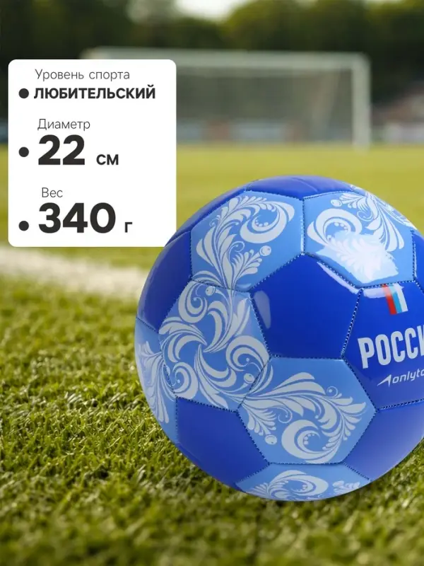 Футбольный мяч ONLYTOP &laquo;Россия&raquo;, машинная сшивка, 32 панели, р. 5, PVC