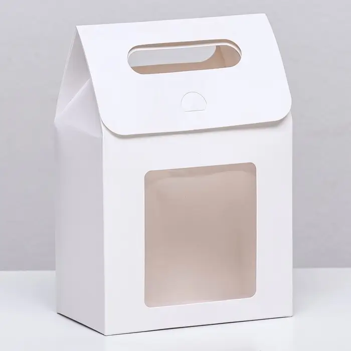 Коробка-пакет с окном, белый, 20×14×8 см Коробка-пакет с окном, белый, 20×14×8 см