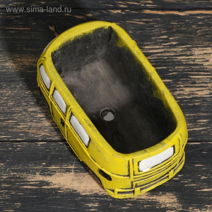Горшок Горшок "Автобус" жёлтый, 13х7,5х6,4см