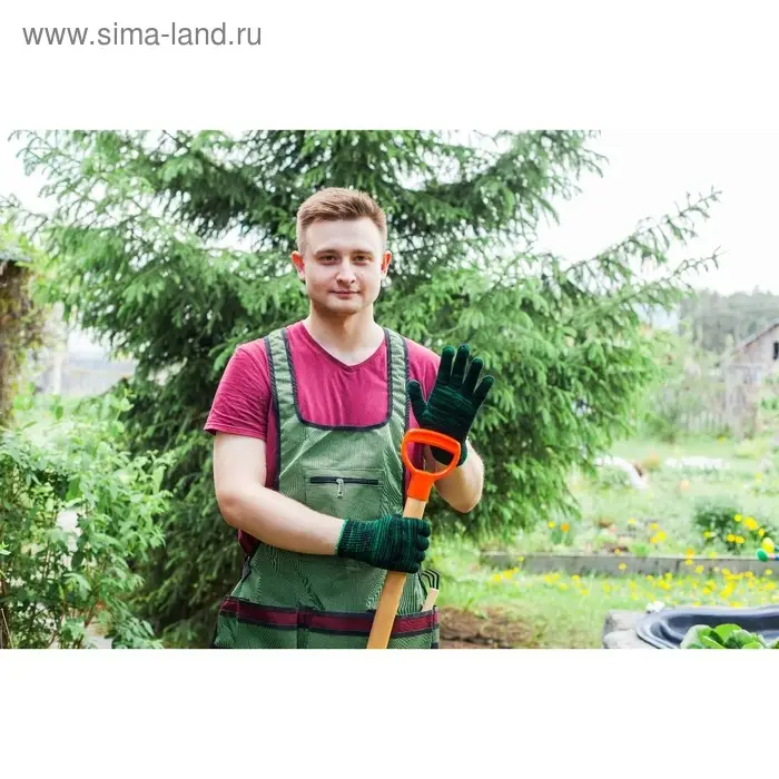 Перчатки рабочие, хб, вязка 10 класс, 4 нити, размер 9, зелёные, &laquo;Двойные&raquo;