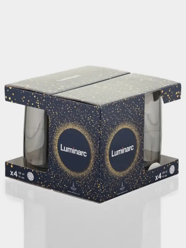 Набор стаканов Luminarc &laquo;Сияющий графит&raquo;, 330 мл, 4 шт., стекло, серый