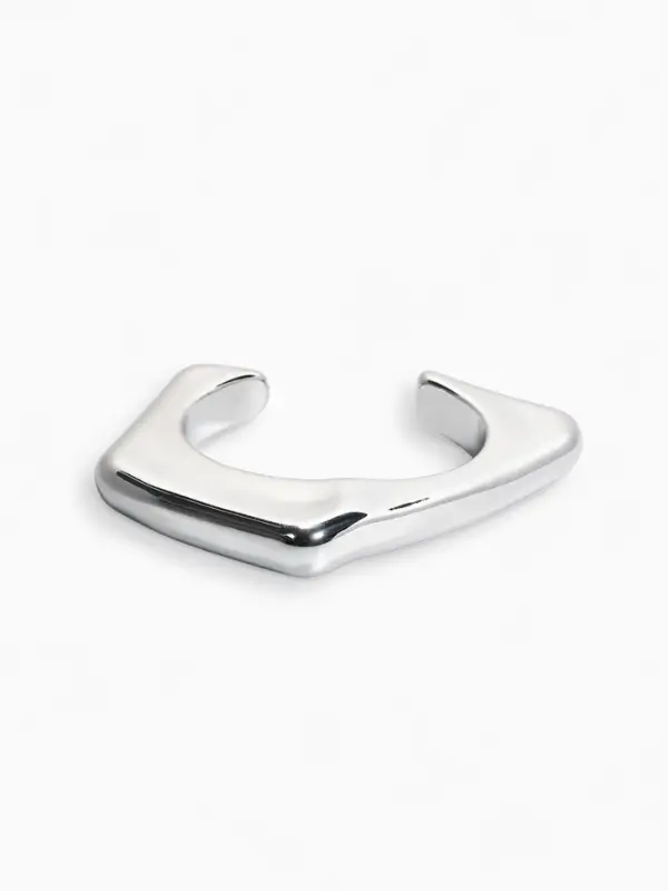 Браслет манжета «Уголки», цвет серебро