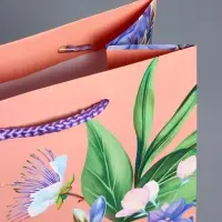 Пакет подарочный ламинированный &laquo;Цветы эмоций&raquo;, персиковый, 18&times;22.3&times;10 см
