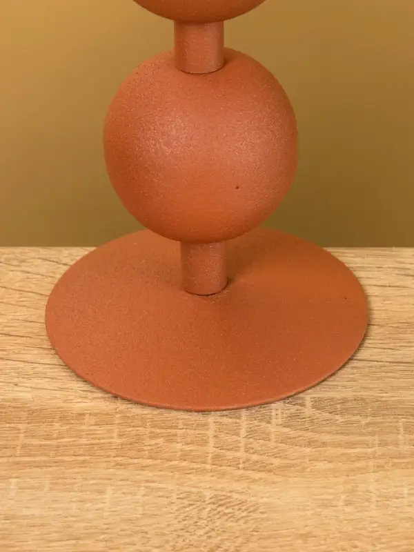 Подсвечник на 1 свечу текстурный  Подсвечник на 1 свечу текстурный "Терракота" с 2 сферами 8,5х8,5х18 см