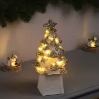 Фигура деревянная &laquo;Ёлочка белая&raquo;, 27&times;14&times;14 см, 35 LED, от батареек AAx2, свечение тёплое белое