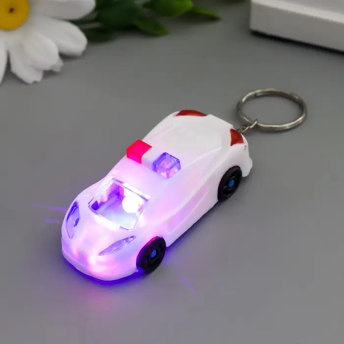 Фонарик брелок для ключей на кольце «Машина ГАИ», 3×6.5 см, МИКС Фонарик брелок для ключей на кольце «Машина ГАИ», 3×6.5 см, МИКС