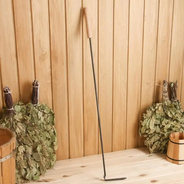 Кочерга стальная, с деревянной ручкой, длина 90 см, &laquo;Добропаровъ&raquo;