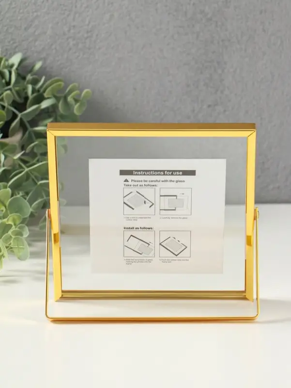 Фоторамка металл на 1 фото 15х15 см Фоторамка металл на 1 фото 15х15 см "Лофт" золото гальваника 1,2х15,5х15,5 см