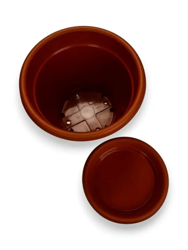 Горшок для цветов с поддоном &laquo;Борнео&raquo;, 25.8 л, пластиковый, цвет терракотовый